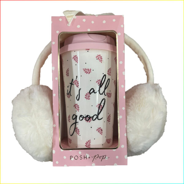 EARMUFF & TRAVEL MUG TRI- COASTAL COZY XMAS