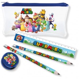 SET STATIONERY SUPERMARIO (2 MATITE, 1 RIGHELLO,1 TEMPERINO)