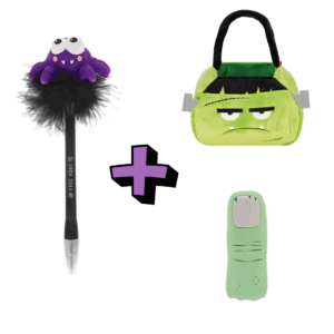 Set penna ragno luminosa + Gomma Dito + Borsa Frankenstein LEGAMI